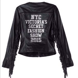 Victorias Secret Fashion Show Leather Jacket Black